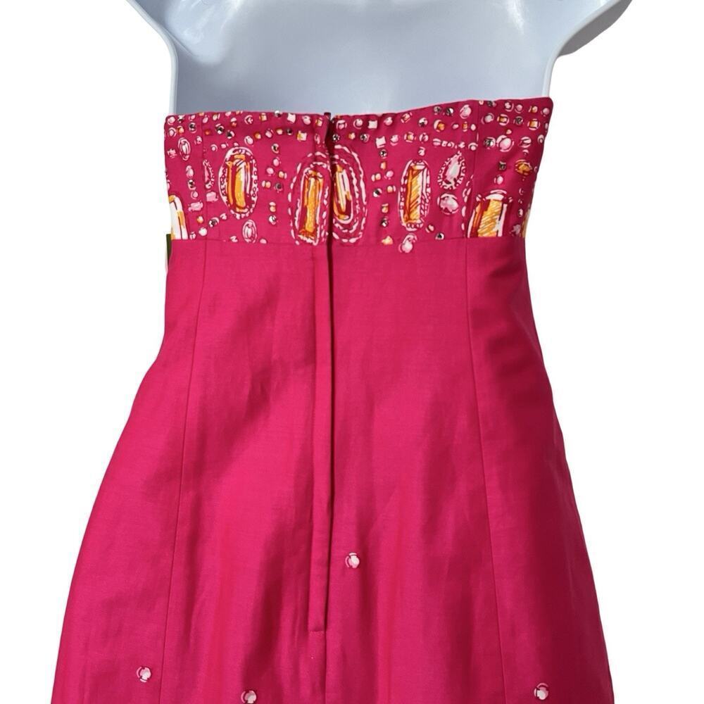 Lilly Pulitzer Fools Jewels Bowen Strapless Mini Dress Size 4 Hot Pink NEW - Picture 4 of 10